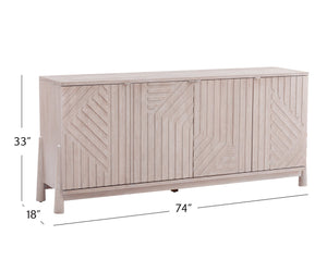 Basset Mirror Horizons Server - Modern Coastal Design With Cerused White Oak Finish And Ample Storage Space White Wood,White Oak Veneers 2533-dr-576