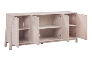 Basset Mirror Horizons Server - Modern Coastal Design With Cerused White Oak Finish And Ample Storage Space White Wood,White Oak Veneers 2533-dr-576