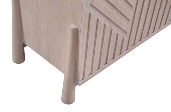 Basset Mirror Horizons Server - Modern Coastal Design With Cerused White Oak Finish And Ample Storage Space White Wood,White Oak Veneers 2533-dr-576