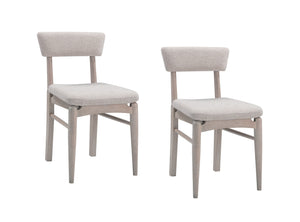 Basset Mirror Horizons Modern Dining Chair Set Of 2 - Coastal Elegance With Cerused White Oak & Taupe Fabric White Wood,100% Polyester Fabric 2533-dr-800-2