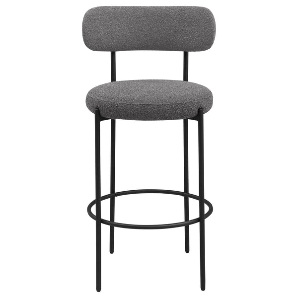 English Elm Concord Grey Boucle Bar Chair Set of 2 — Curved Back, Foam Cushioning, Ring Footrest, Modern Comfort B062P299855