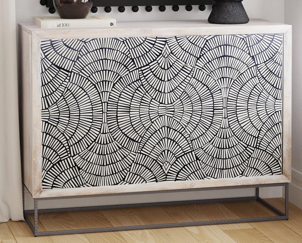 Basset Mirror Magnolia Bar Cabinet - Modern Bohemian Design With Unique Mango Wood And Bone Detailing,  Stylish Storage White Wood,Bone,Metal,Mdf 2535-lr-508