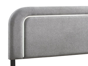 English Elm Milan Full Bed with Upholstered Headboard Led Frame Accents and Contemporary Design Wenge B078S00702