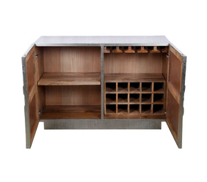 Basset Mirror Petal Modern Bar Cabinet – Elegant Solid Wood Frame With Unique Floral Design & Storage Options Silver Wood,Alluminum 2536-lr-508