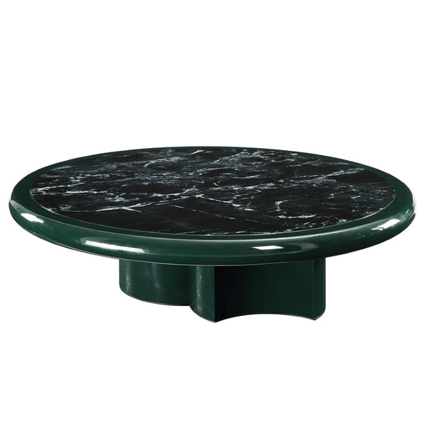 English Elm Ronald Square Low Profile Coffee Table with Bold Marble Print Top for Modern Living Rooms B2726S00581