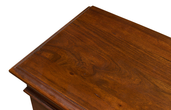 Sarreid Carmel-by-the-sea Bookcase: Elegant Walnut Finish, 4 Adjustable Shelves, Glass & Antique Brass Accents Brown  25364-3