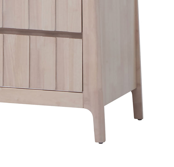 English Elm Mid-Century White‑Wash Reeded Chest with Hidden Handles, Mortise & Tenon Build, Splayed Feet —48"H B2741P372710