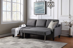 OSP Home Furnishings Lester Chaise Sofa Grey