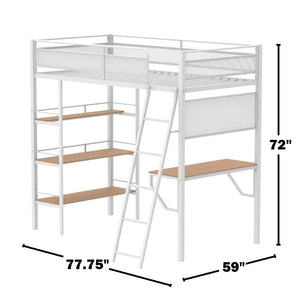 English Elm Metal Twin Over Full Bunk Bed Steel Frame with Guardrails for Kids or Guest Rooms B016P469235