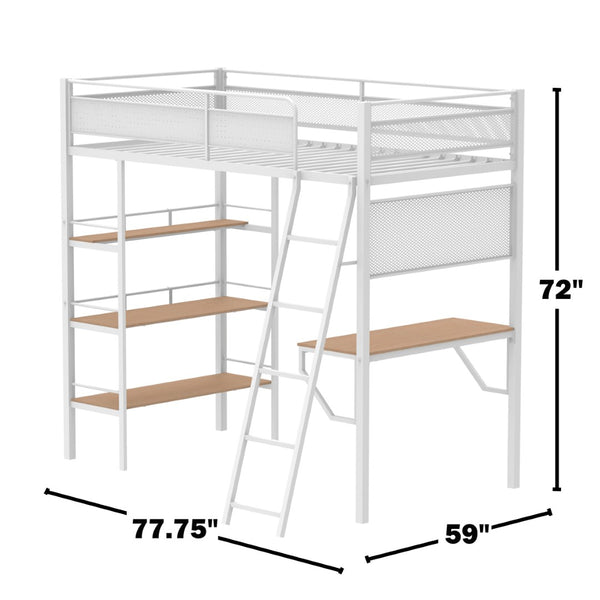 English Elm Metal Twin Over Full Bunk Bed Steel Frame with Guardrails for Kids or Guest Rooms B016P469235