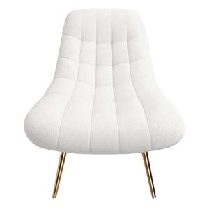 English Elm Aubrey Boucle Accent Lounge Chair Mid-century Curved Silhouette for Reading Rooms B183P201635