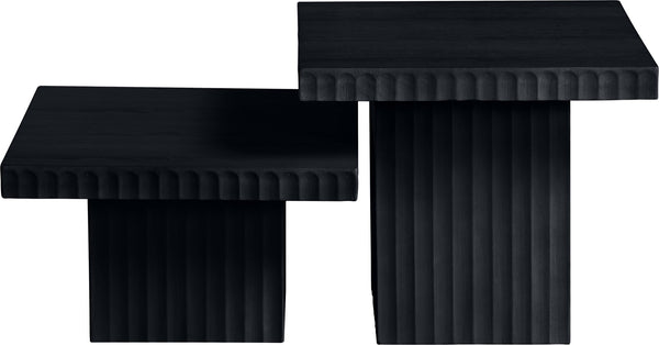 Meridian Furniture Spencer Modular Two Piece Oak Veneer Coffee Table with Fluted Base for Living Rooms 253Black-CT-2B
