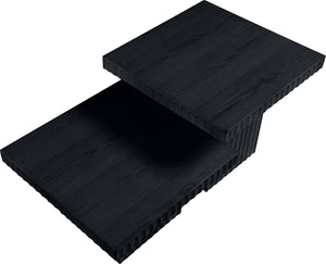 Meridian Furniture Spencer Modular Two Piece Oak Veneer Coffee Table with Fluted Base for Living Rooms 253Black-CT-2B