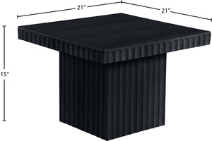Meridian Furniture Spencer Fluted Black Oak Veneer Square Coffee Table for Stylish Living Rooms 253Black-CT15