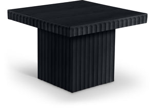 Meridian Furniture Spencer Fluted Black Oak Veneer Square Coffee Table for Stylish Living Rooms 253Black-CT15