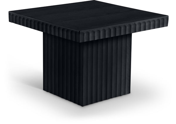 Meridian Furniture Spencer Fluted Black Oak Veneer Square Coffee Table for Stylish Living Rooms 253Black-CT15