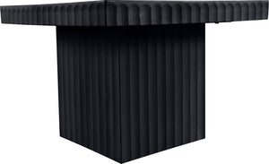 Meridian Furniture Spencer Fluted Black Oak Veneer Square Coffee Table for Stylish Living Rooms 253Black-CT15