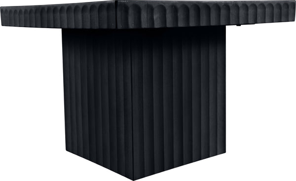 Meridian Furniture Spencer Fluted Black Oak Veneer Square Coffee Table for Stylish Living Rooms 253Black-CT15