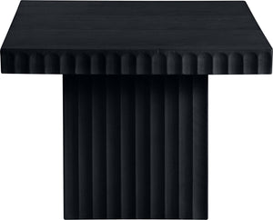 Meridian Furniture Spencer Fluted Black Oak Veneer Square Coffee Table for Stylish Living Rooms 253Black-CT15