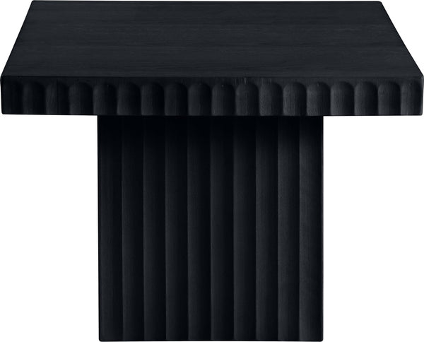 Meridian Furniture Spencer Fluted Black Oak Veneer Square Coffee Table for Stylish Living Rooms 253Black-CT15