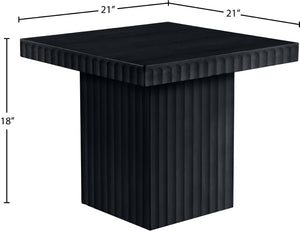 Meridian Furniture Spencer Fluted Black Oak Veneer Square Coffee Table for Contemporary Living Rooms 253Black-CT18