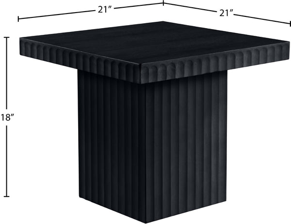 Meridian Furniture Spencer Fluted Black Oak Veneer Square Coffee Table for Contemporary Living Rooms 253Black-CT18