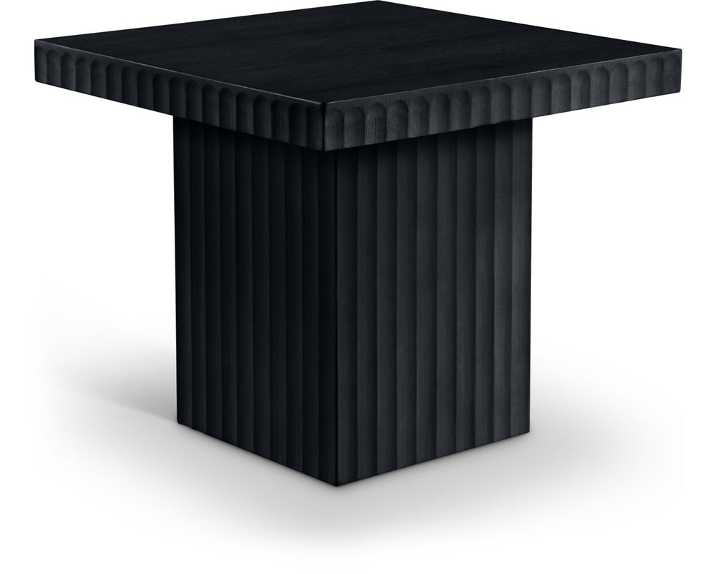 Meridian Furniture Spencer Fluted Black Oak Veneer Square Coffee Table for Contemporary Living Rooms 253Black-CT18