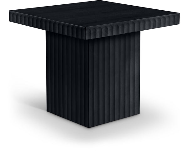 Meridian Furniture Spencer Fluted Black Oak Veneer Square Coffee Table for Contemporary Living Rooms 253Black-CT18