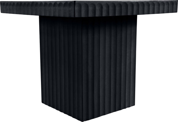 Meridian Furniture Spencer Fluted Black Oak Veneer Square Coffee Table for Contemporary Living Rooms 253Black-CT18