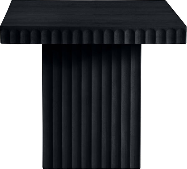 Meridian Furniture Spencer Fluted Black Oak Veneer Square Coffee Table for Contemporary Living Rooms 253Black-CT18
