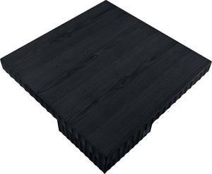 Meridian Furniture Spencer Fluted Black Oak Veneer Square Coffee Table for Contemporary Living Rooms 253Black-CT18