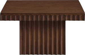 Meridian Furniture Spencer Fluted Walnut Finish Oak Veneer Coffee Table with Sculptural Wood Grain Detail 253Brown-CT12