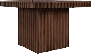 Meridian Furniture Spencer Oak Veneer Coffee Table Fluted Base Sculptural Mid-century Living Room Accent 253Brown-CT15