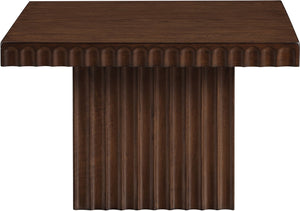 Meridian Furniture Spencer Oak Veneer Coffee Table Fluted Base Sculptural Mid-century Living Room Accent 253Brown-CT15