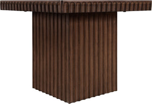 Meridian Furniture Spencer Square Coffee Table with Fluted Base Oak Veneer and Walnut Finish for Living Room 253Brown-CT18