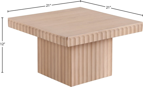 Meridian Furniture Spencer Fluted Oak Veneer Coffee Table with Natural Wood Grain for Modern Living Rooms 253Oak-CT12