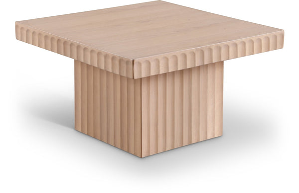 Meridian Furniture Spencer Fluted Oak Veneer Coffee Table with Natural Wood Grain for Modern Living Rooms 253Oak-CT12