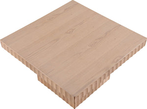 Meridian Furniture Spencer Fluted Oak Veneer Coffee Table with Natural Wood Grain for Modern Living Rooms 253Oak-CT12