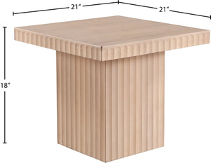 Meridian Furniture Spencer Fluted Oak Veneer Coffee Table with Sculptural Base for Modern Living Rooms 253Oak-CT18