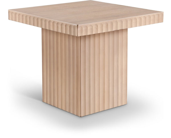 Meridian Furniture Spencer Fluted Oak Veneer Coffee Table with Sculptural Base for Modern Living Rooms 253Oak-CT18