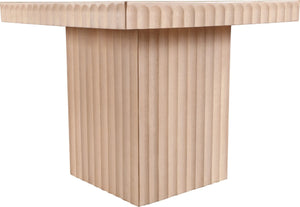 Meridian Furniture Spencer Fluted Oak Veneer Coffee Table with Sculptural Base for Modern Living Rooms 253Oak-CT18