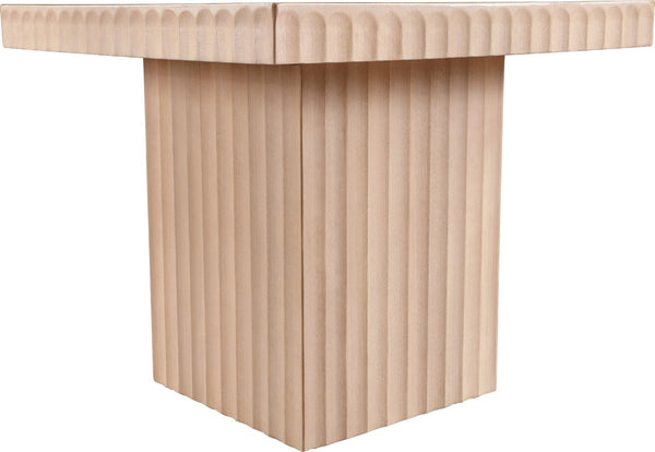 Meridian Furniture Spencer Fluted Oak Veneer Coffee Table with Sculptural Base for Modern Living Rooms 253Oak-CT18