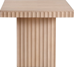 Meridian Furniture Spencer Fluted Oak Veneer Coffee Table with Sculptural Base for Modern Living Rooms 253Oak-CT18