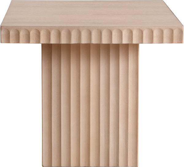 Meridian Furniture Spencer Fluted Oak Veneer Coffee Table with Sculptural Base for Modern Living Rooms 253Oak-CT18