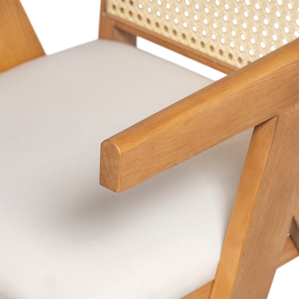 English Elm Christopher Knight Home® - Chandigarh Arm Dining Chairs Set Of 2 - Stylish Cane Upholstered Kitchen Chairs With Comfort & Charm N768P241396N