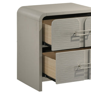 English Elm Aria Queen Bedroom Set with Storage Bed Illuminated Headboard and High-gloss Finish B009S01902
