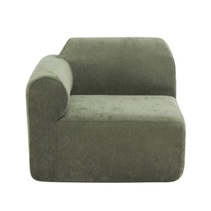 English Elm 111" Curved Sectional Sofa Set Plush Lamb Wool Upholstery Deep Seat Ottoman Lounge Green N767P371305G