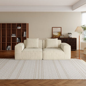 English Elm Modular Corduroy Velvet Sleeper Sofa Convertible Two Piece Set for Living Rooms W3147S00006