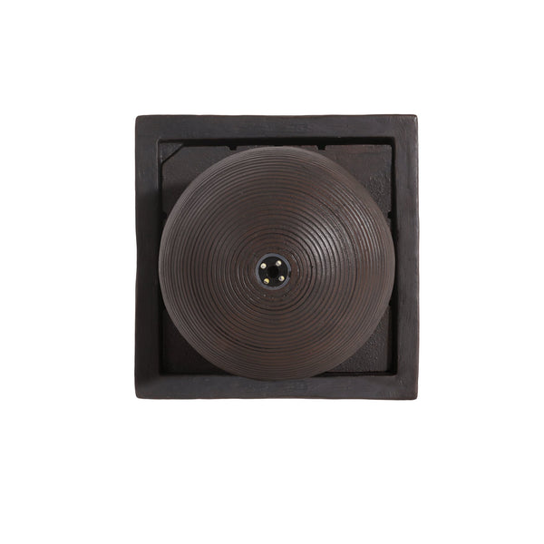 English Elm Christopher Knight Home® - 35.5"H Dark Brown Tall Column Fountain with LED Uplight, Concrete Retro Design, Weather-Resistant Serenity N765P324537G