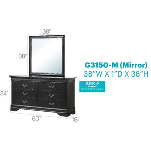 English Elm Elegant Black Wall Mirror 38" Round Traditional Particle Board Frame, No Assembly, Lightweight Sophisticated Decor B078108216